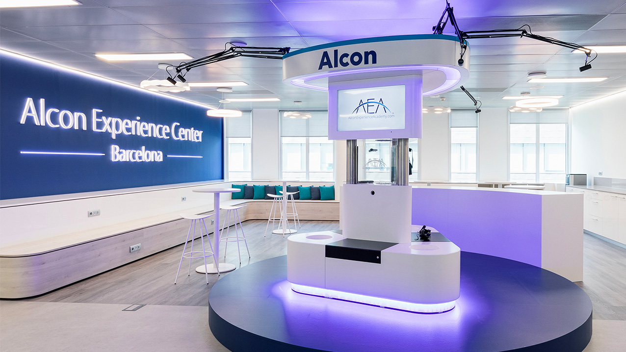 An interior image of the Alcon Experience Center in Barcelona
