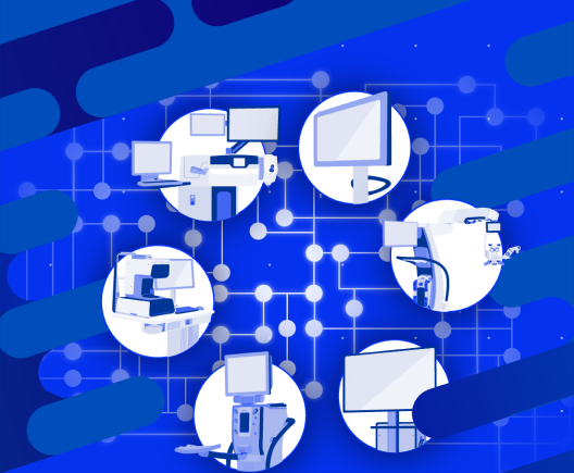 Alcon products on a blue background