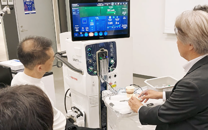 Group of people testing alcon product