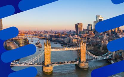 Tower Bridge and the London skyline at sunset