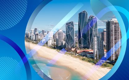 View on the beach and city